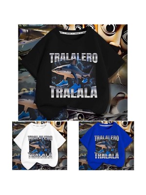 Maglia Brainrot T-shirt Manica Corta Cotone Tralalero Tralala Meme TRALALERO01